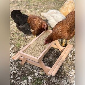 Handmade Chicken Feed Picnic Table